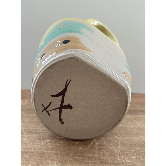 Studio Art Pottery Wall Pocket Hanging Vase Pot Decor Handcrafted Beach Colorful - Picture 5 of 5